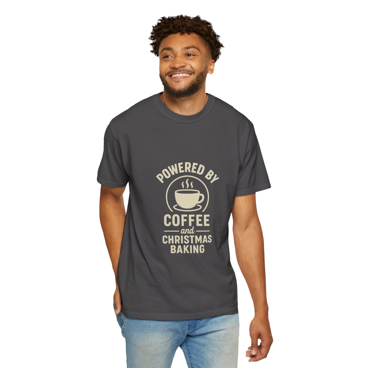 Christmas Baking T-Shirt — "Powered by Coffee and Christmas Baking"- Trending Now - October 2026