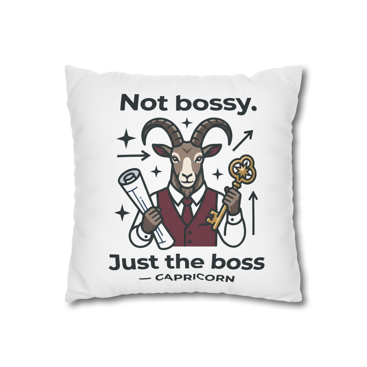 Capricorn Pillowcase — “Not Bossy, Just the Boss” Zodiac Gift