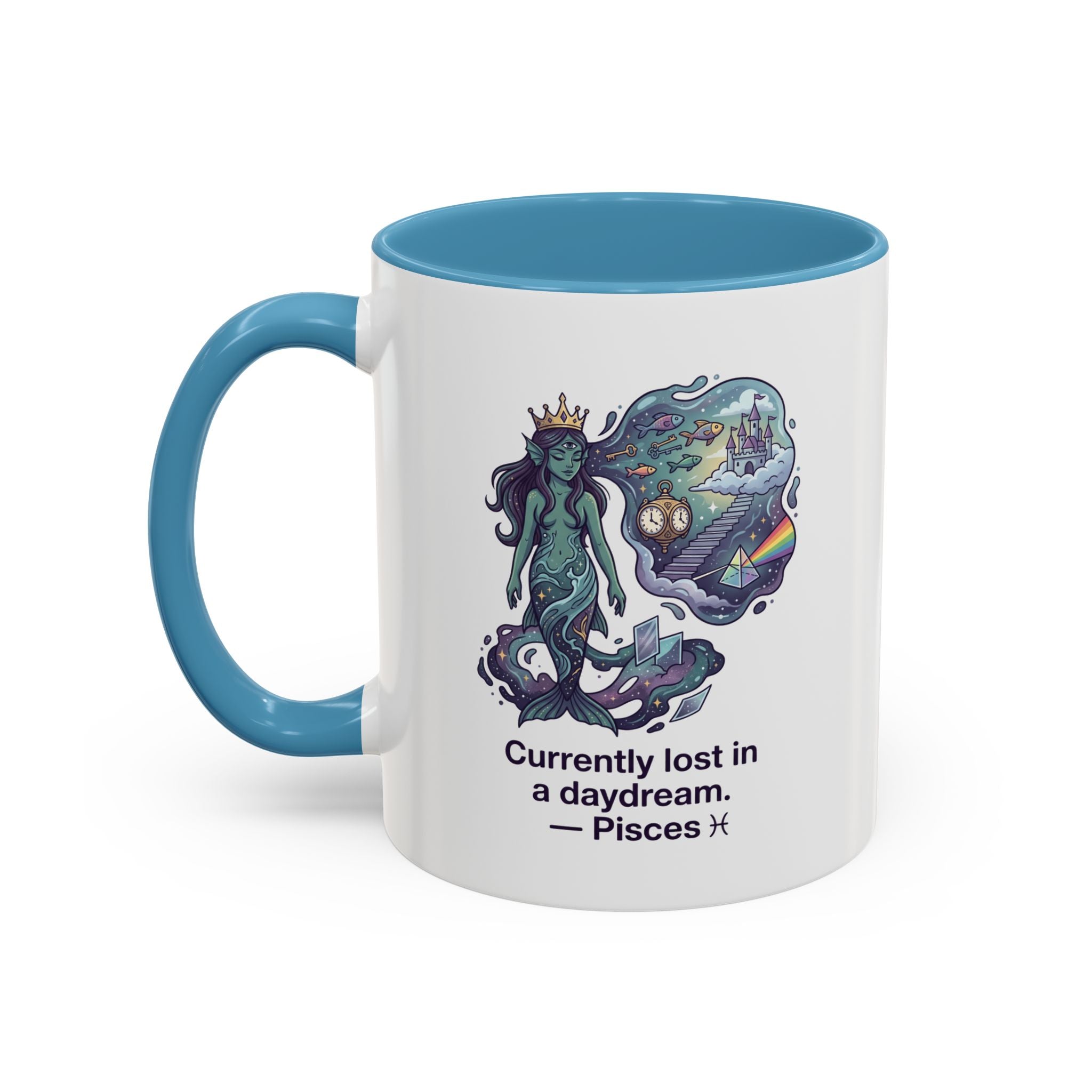 Pisces Daydream Accent Coffee Mug — "Currently lost in a daydream" Astrological Zodiac Gift