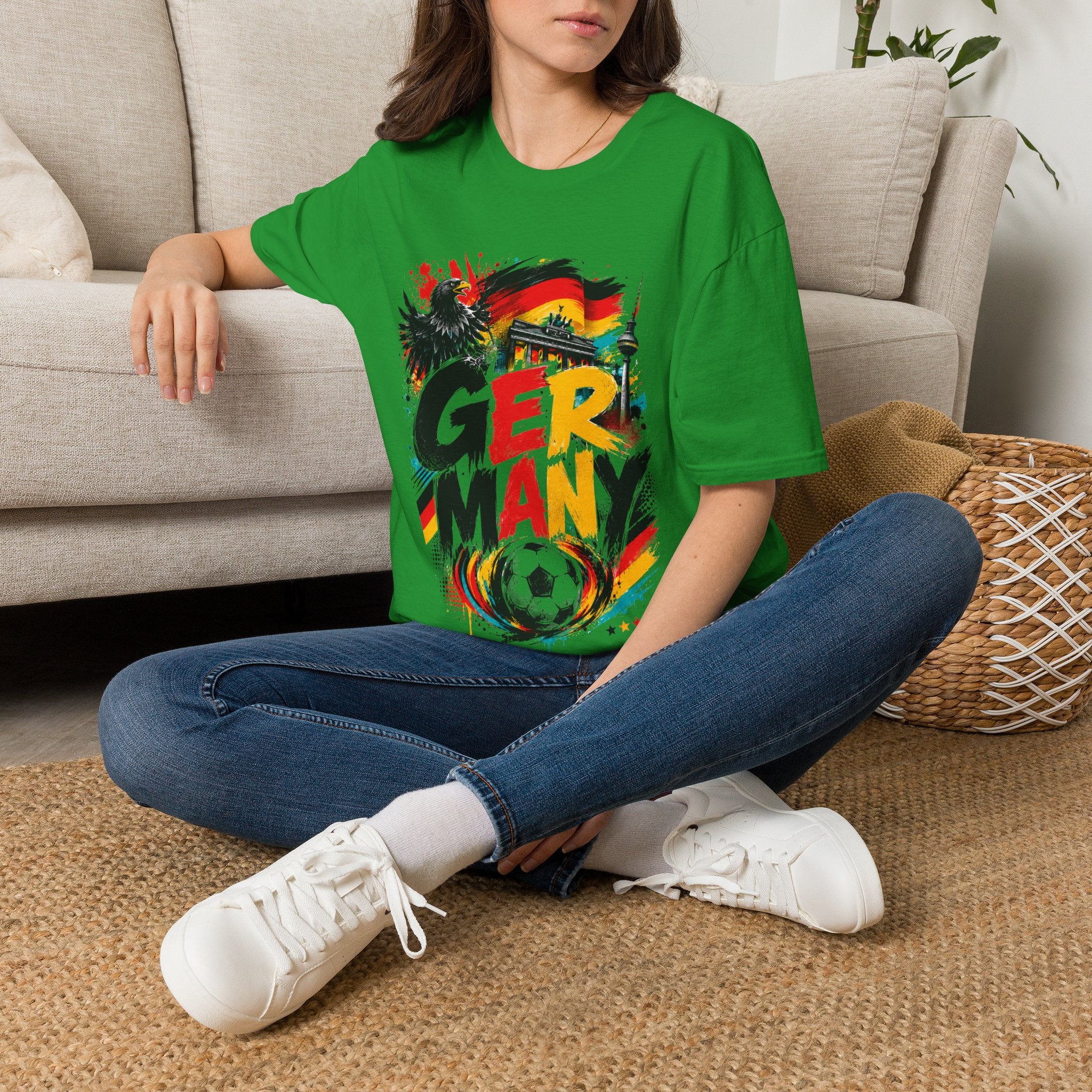 Germany Soccer Graphic T‑Shirt — Flag, Eagle & Brandenburger Tor Design