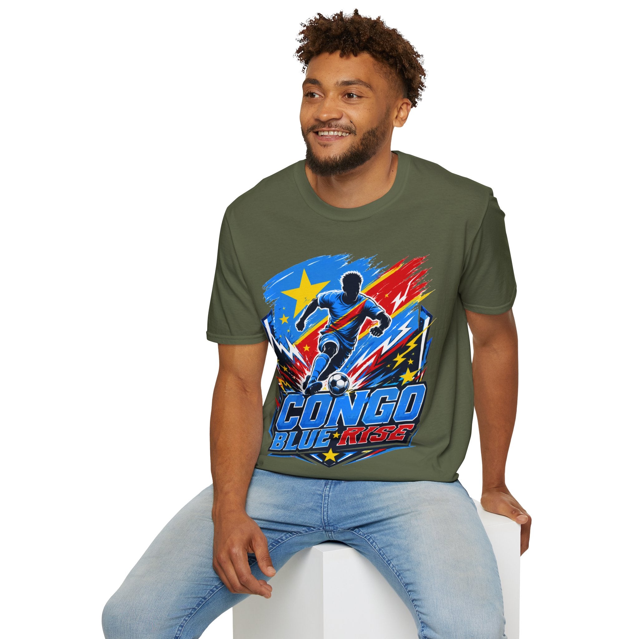 Congo Soccer T-Shirt — Congo Blue Rise Football Fan Tee