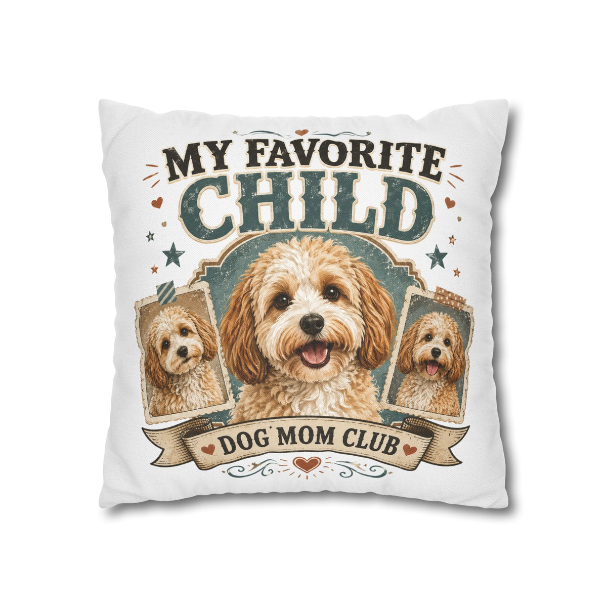 My Favorite Child Dog Mom Club Pillowcase Milo Bailey Dog Dad Mom - Cute Doodle Pet Throw Pillow Cover
