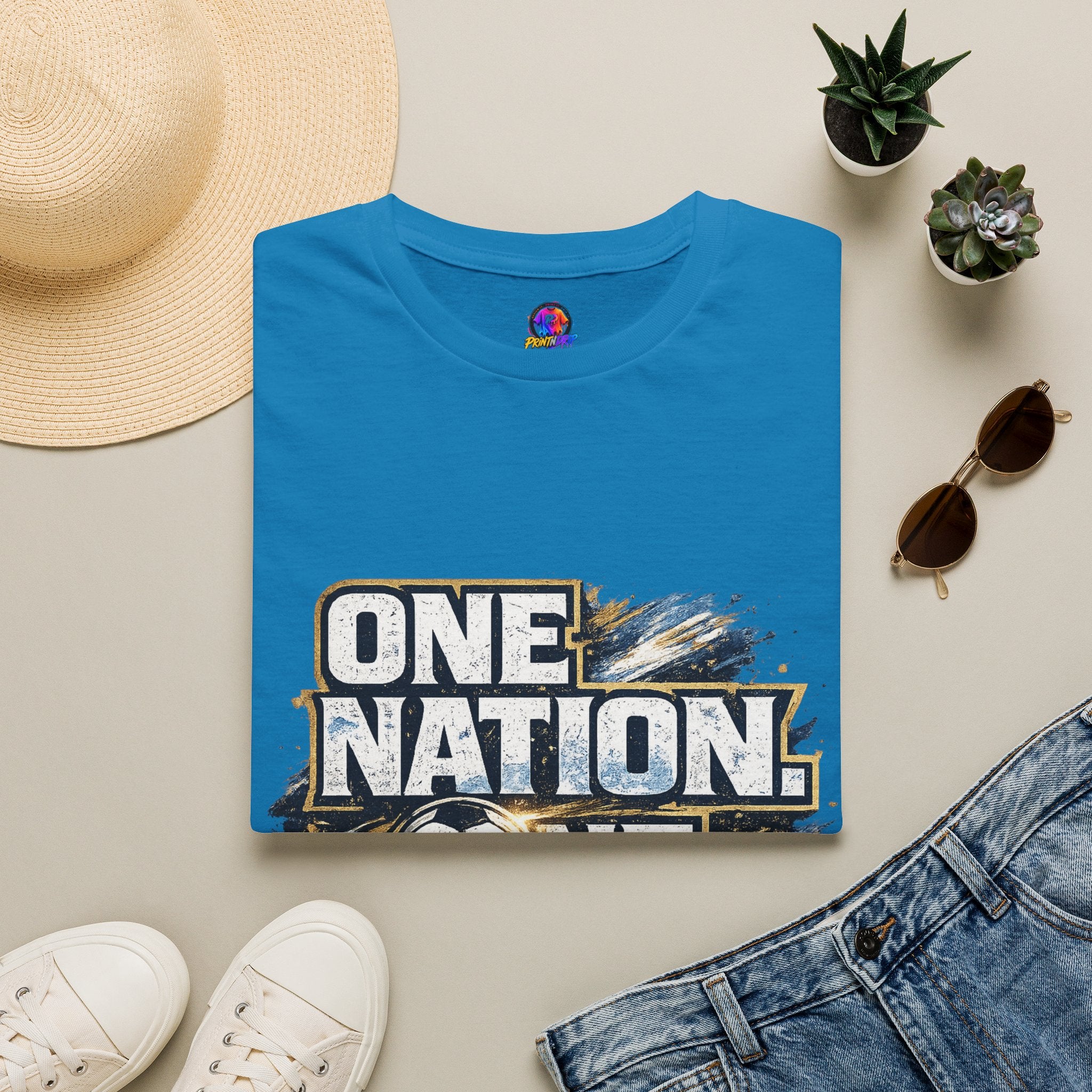 One Nation One Team Soccer T-Shirt — Supportive Fan Tee