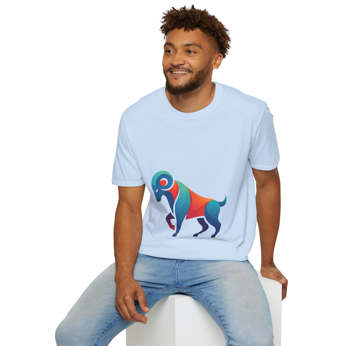 Aries Zodiac  Colorful Ram T-Shirt — Abstract Multicolor Aries Graphic Tee