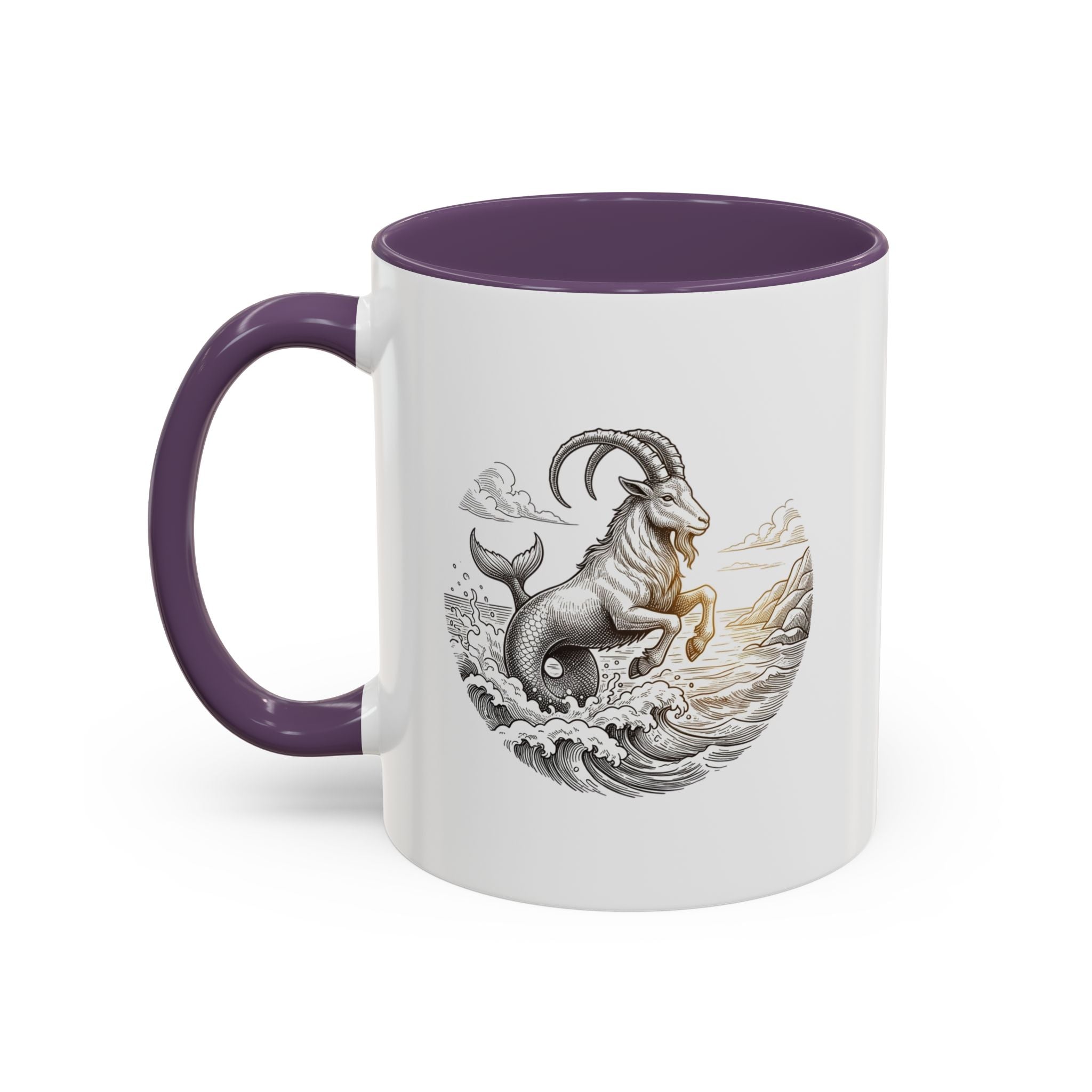 Capricorn Goat Mermaid Coffee Mug — Zodiac Capricorn Accent Mug