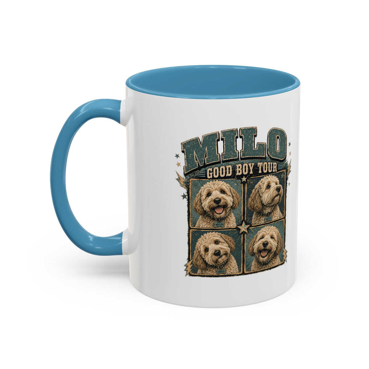 Milo Bailey Dog Dad Mom Milo 'Good Boy Tour' Accent Coffee Mug – Personalized Dog Photo Tribute