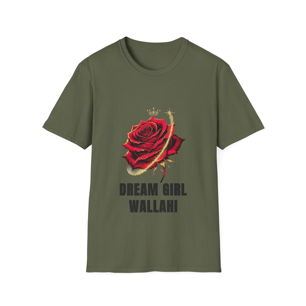 Dream Girl Wallahi Rose T-Shirt — Crowned Red Rose Graphic Tee - Trending Now - August 2026
