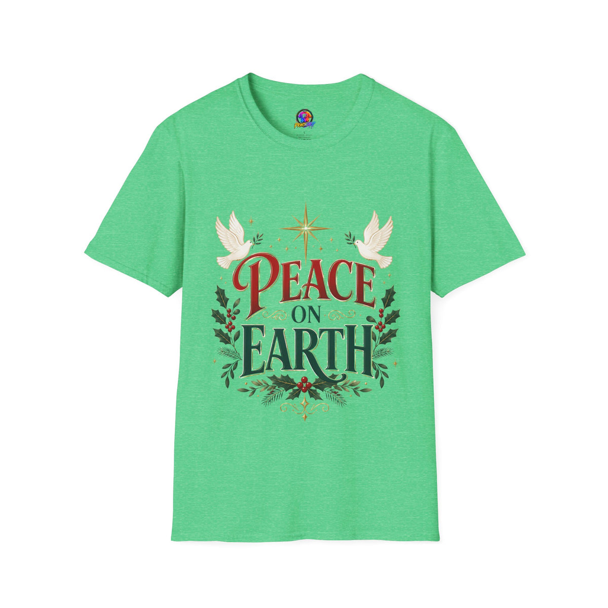 Peace on Earth T-Shirt — Holiday Dove & Star Christmas Tee