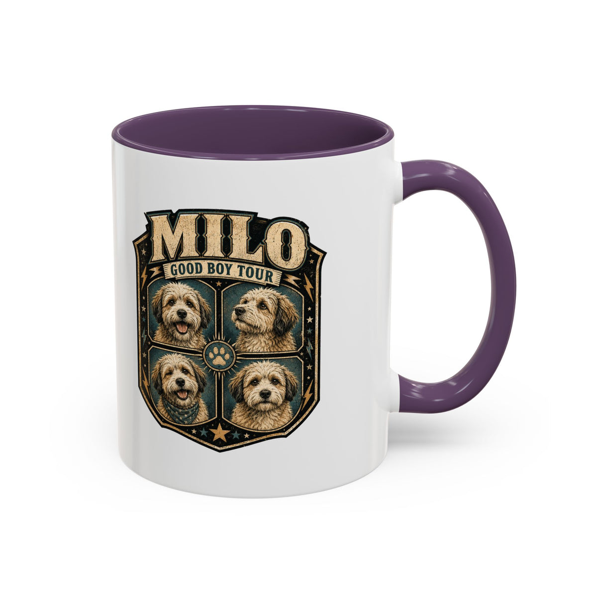 Milo Bailey Dog Dad Mom Milo 'Good Boy Tour' Accent Coffee Mug – Personalized Dog Lover Gift