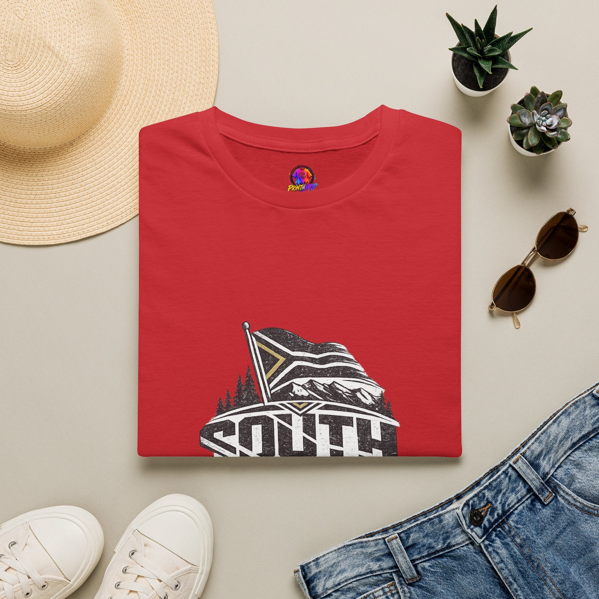 South Africa Flag & Soccer Crest T‑Shirt