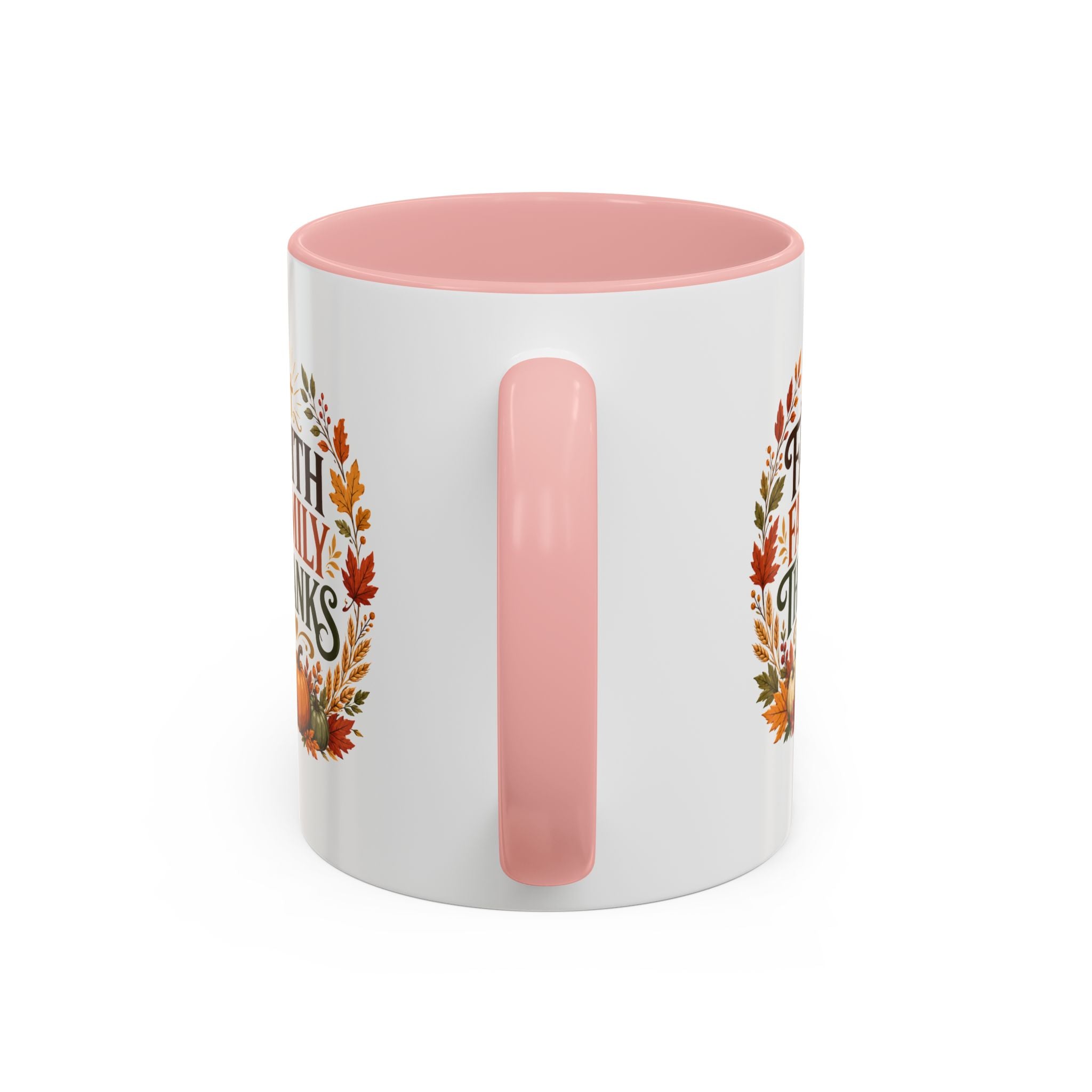 Thanksgiving Mug Faith Family Thanks Accent Coffee Mug — Thanksgiving Pumpkin Fall Leaves