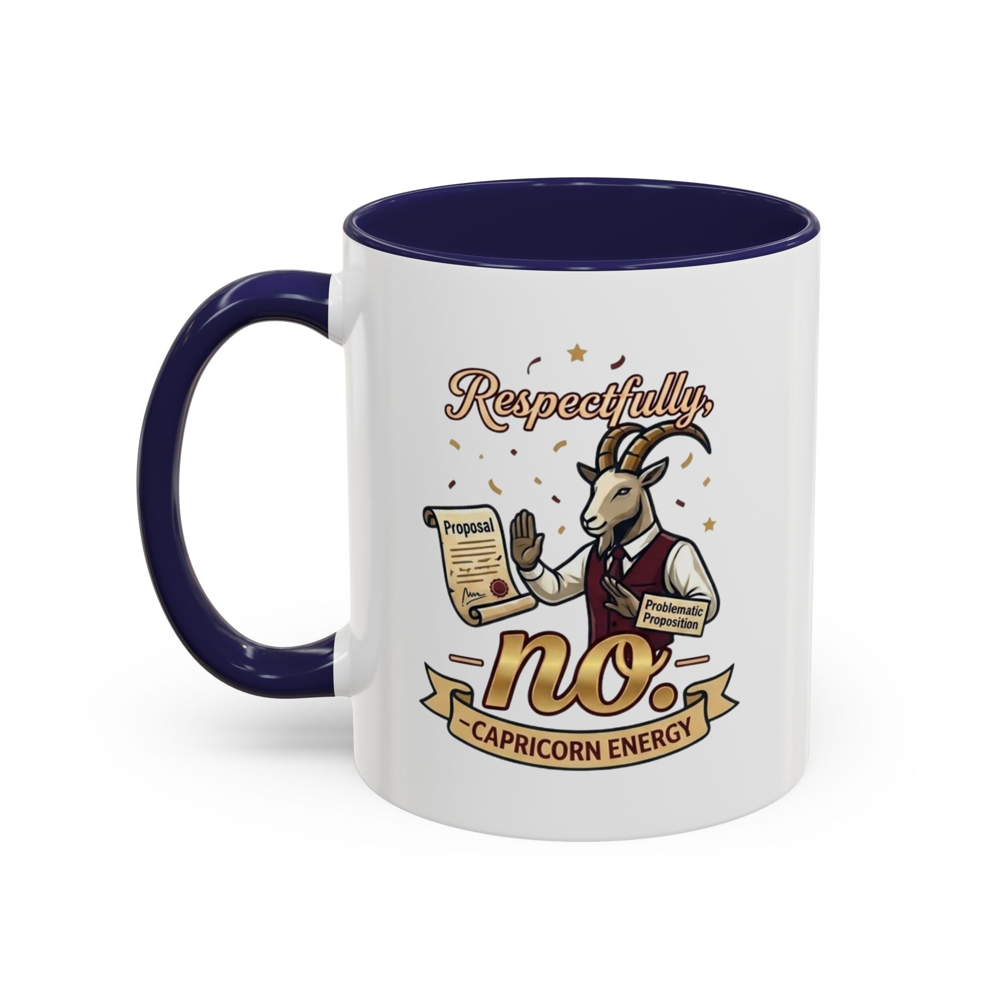 Respectfully No Capricorn Energy Coffee Mug — Zodiac Goat Astrology Gift (11/15oz)