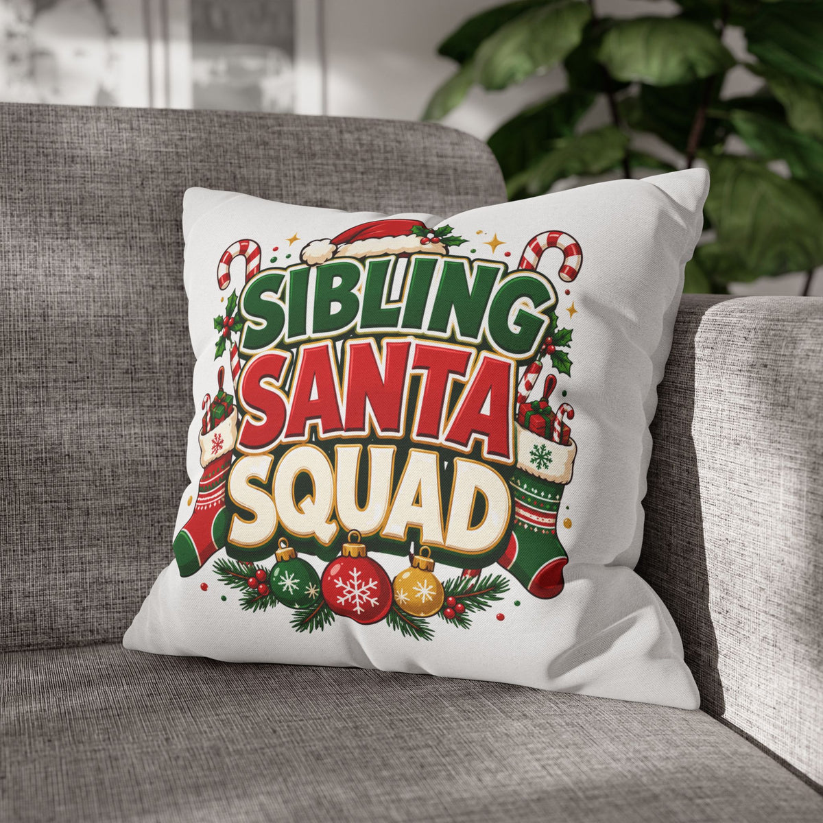 Christmas Sibling Santa Squad Pillowcase