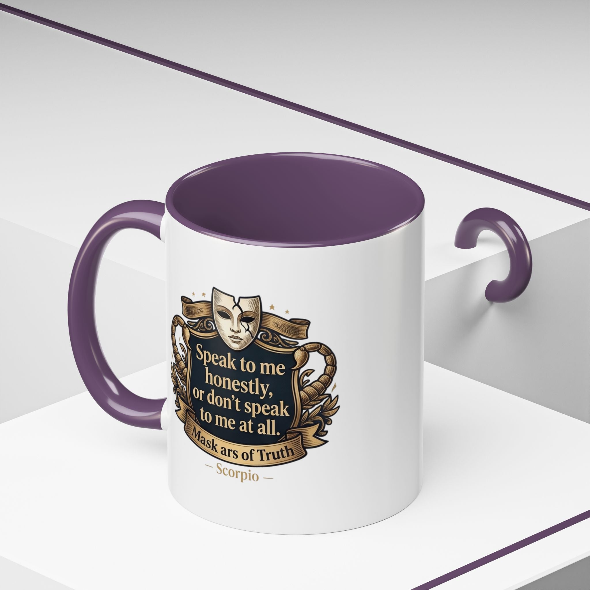 Scorpio Coffee Mug — "Speak to Me Honestly" Zodiac Accent Mug 11oz