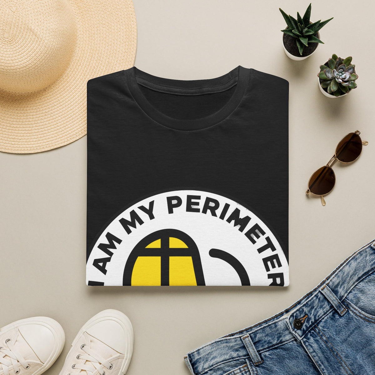 "I Am My Perimeter" Circular Graphic Tee - Trending Now - September 2026