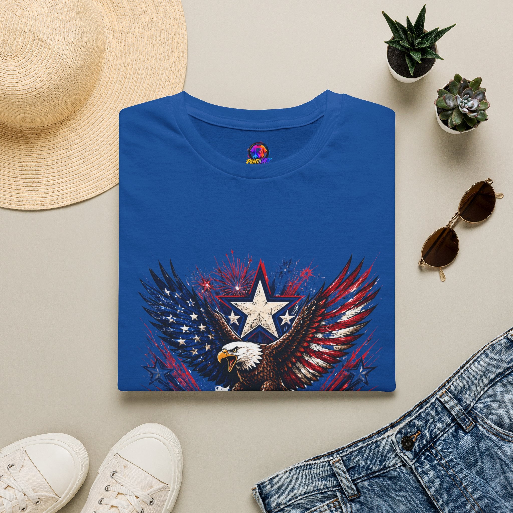 T-Shirt — Patriotic Eagle "250 Years Still Loud" American Flag Tee