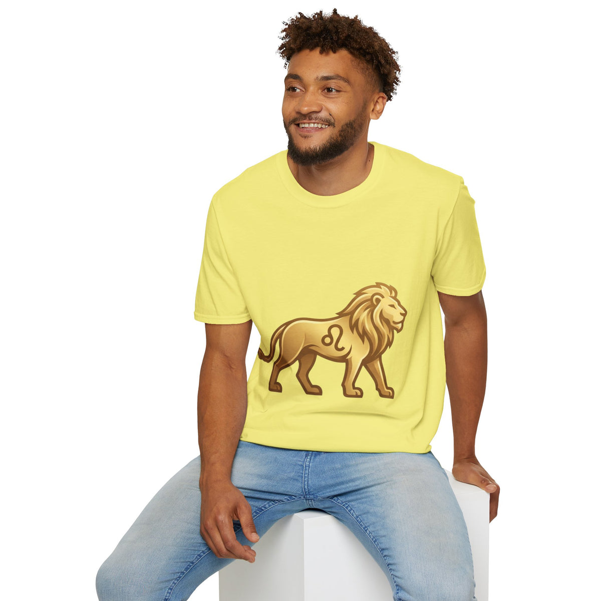 Leo Zodiac Lion T-Shirt — Gold Astrology Tee for Leo Birthdays & Zodiac Fans