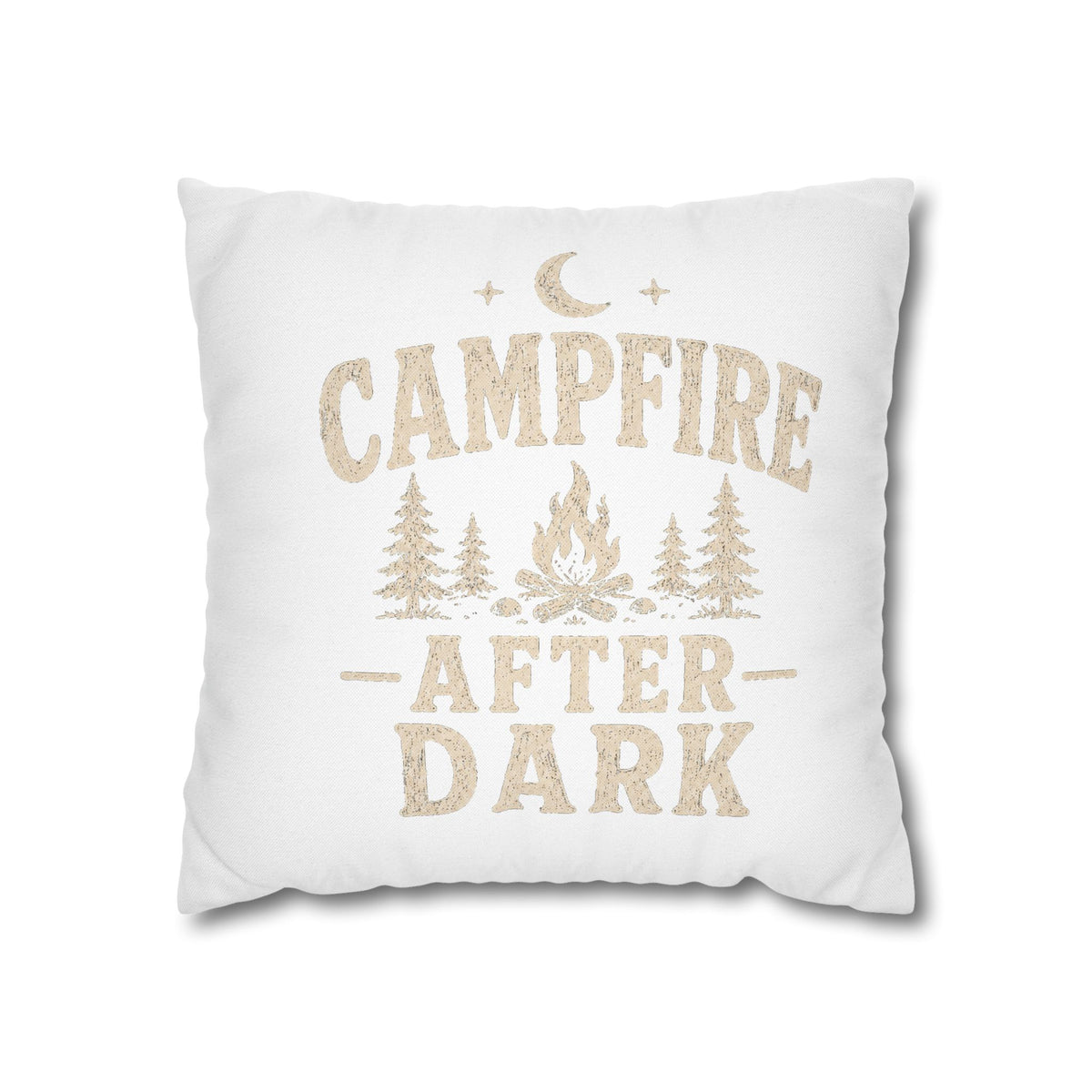 Campfire After Dark Decorative Pillowcase  Milo Bailey Dog Dad Mom— Rustic Camping Throw Pillow Cover