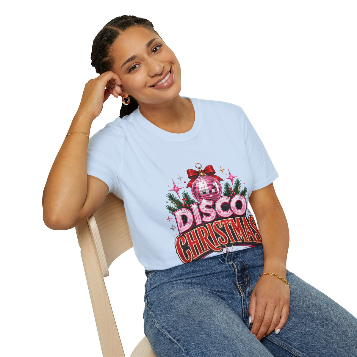 Disco Christmas T-Shirt — Retro Glitter Ornament Holiday Tee