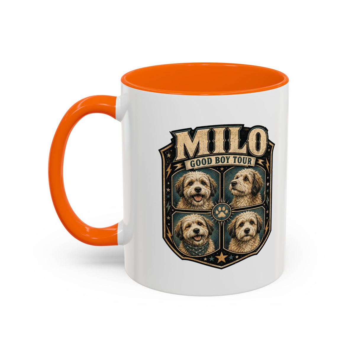Milo Bailey Dog Dad Mom Milo 'Good Boy Tour' Accent Coffee Mug – Personalized Dog Lover Gift