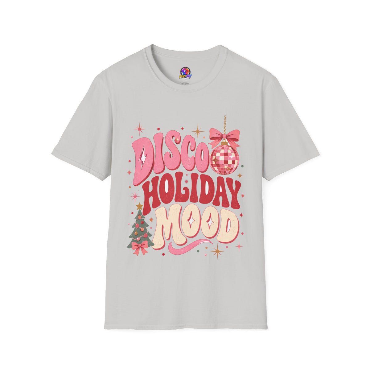 Disco Holiday T-Shirt — Retro Pink Disco Ball Christmas Tee
