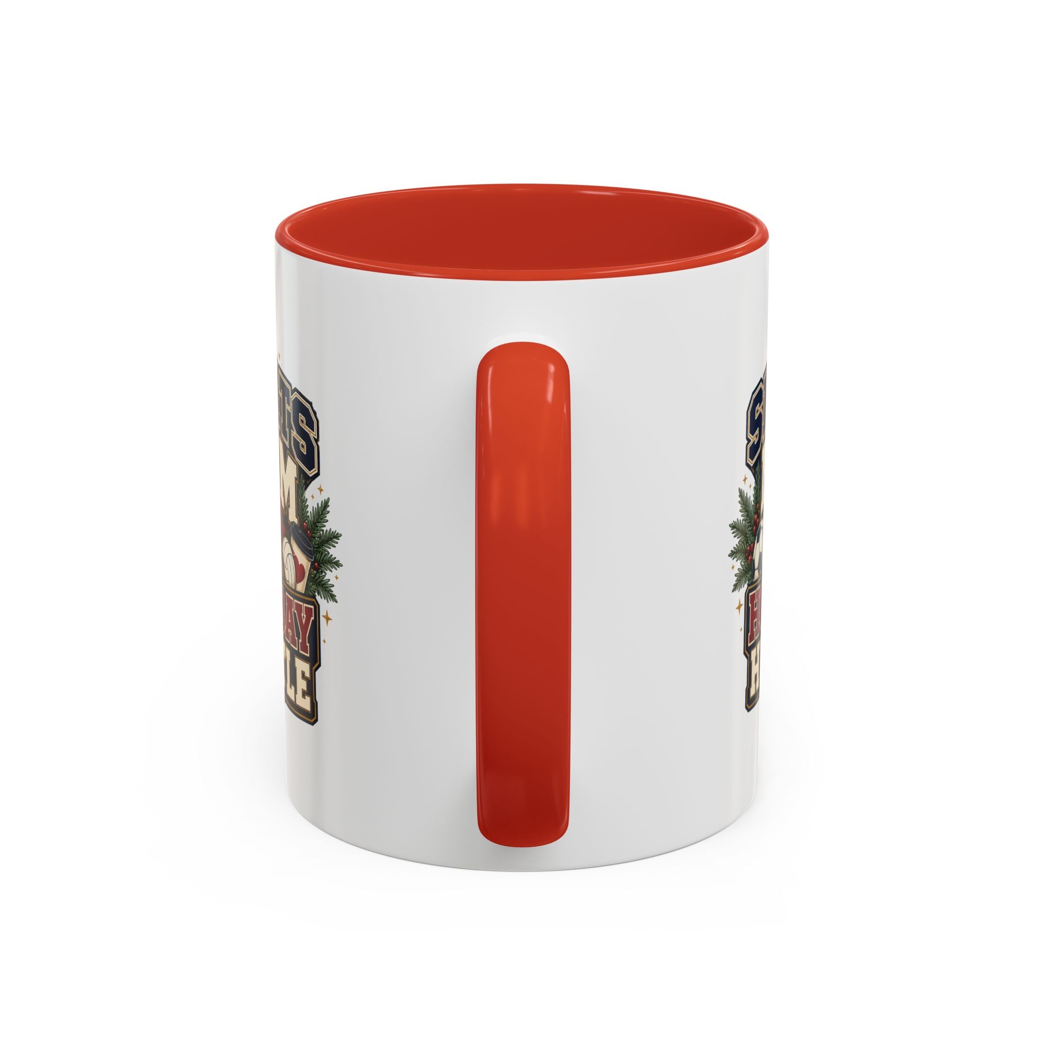 Modern Day Christmas Sports Mom Holiday Hustle Accent Coffee Mug – Christmas Sports Mom Gift
