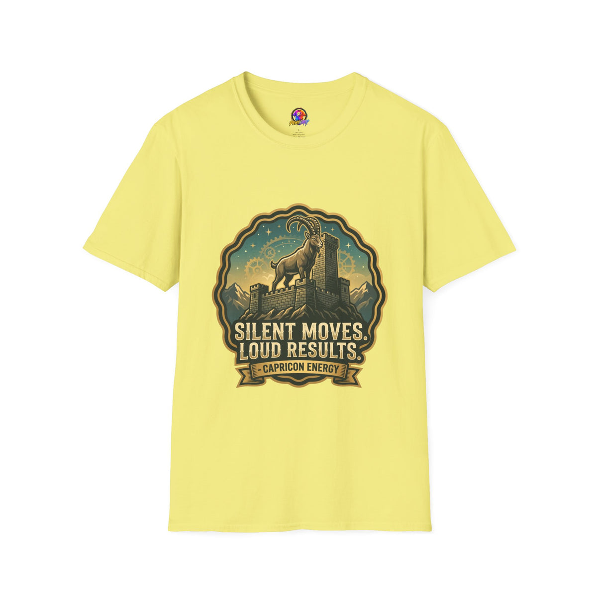 Silent Moves, Loud Results Goat Graphic Tee — Motivational Mountain Goat Shirt