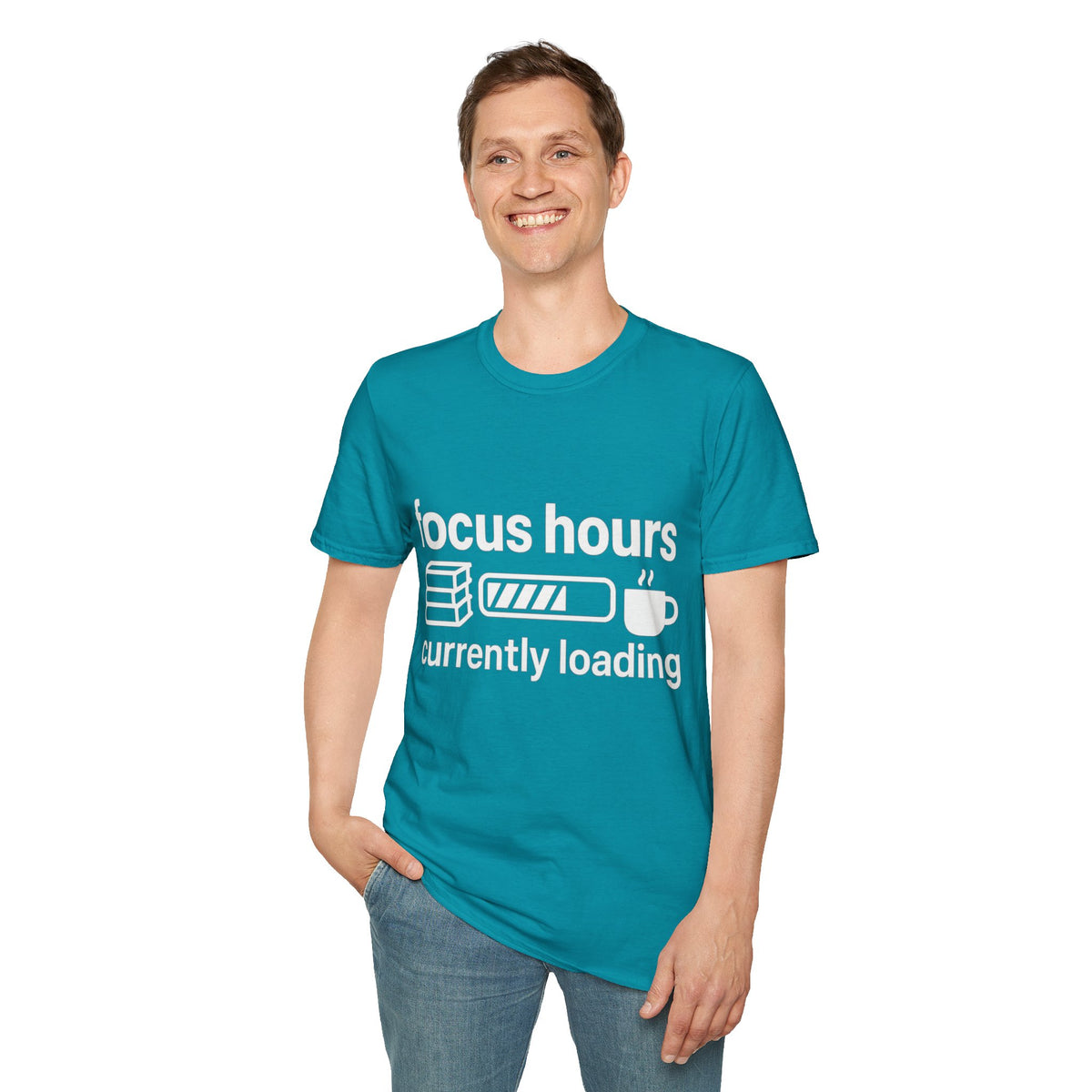 Focus Hours T-Shirt — "Focus Hours Currently Loading" Graphic Tee for Productivity & Remote Work - Trending Now - August 2026 Trends - Everyday T-Shirt