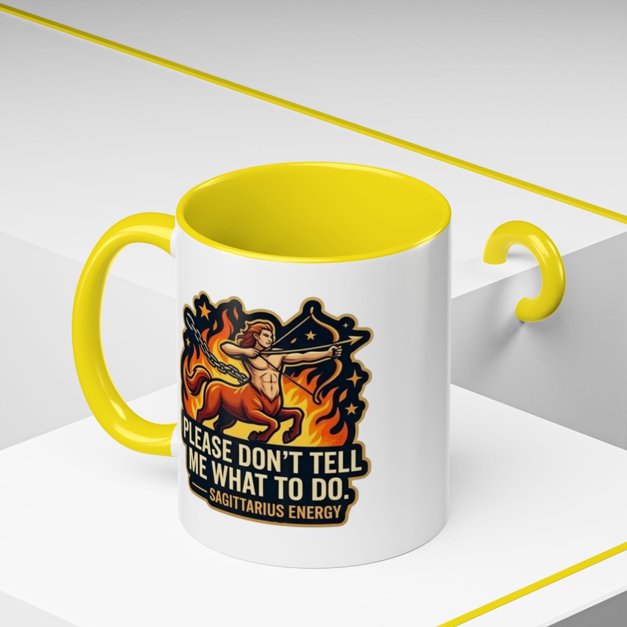 Sagittarius Coffee Mug — "Please Don't Tell Me What To Do" Zodiac Accent Mug (11/15oz)
