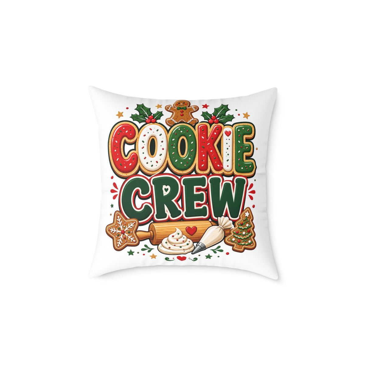 Christmas Cookie Crew Holiday Pillow — Festive Christmas Baking Decor