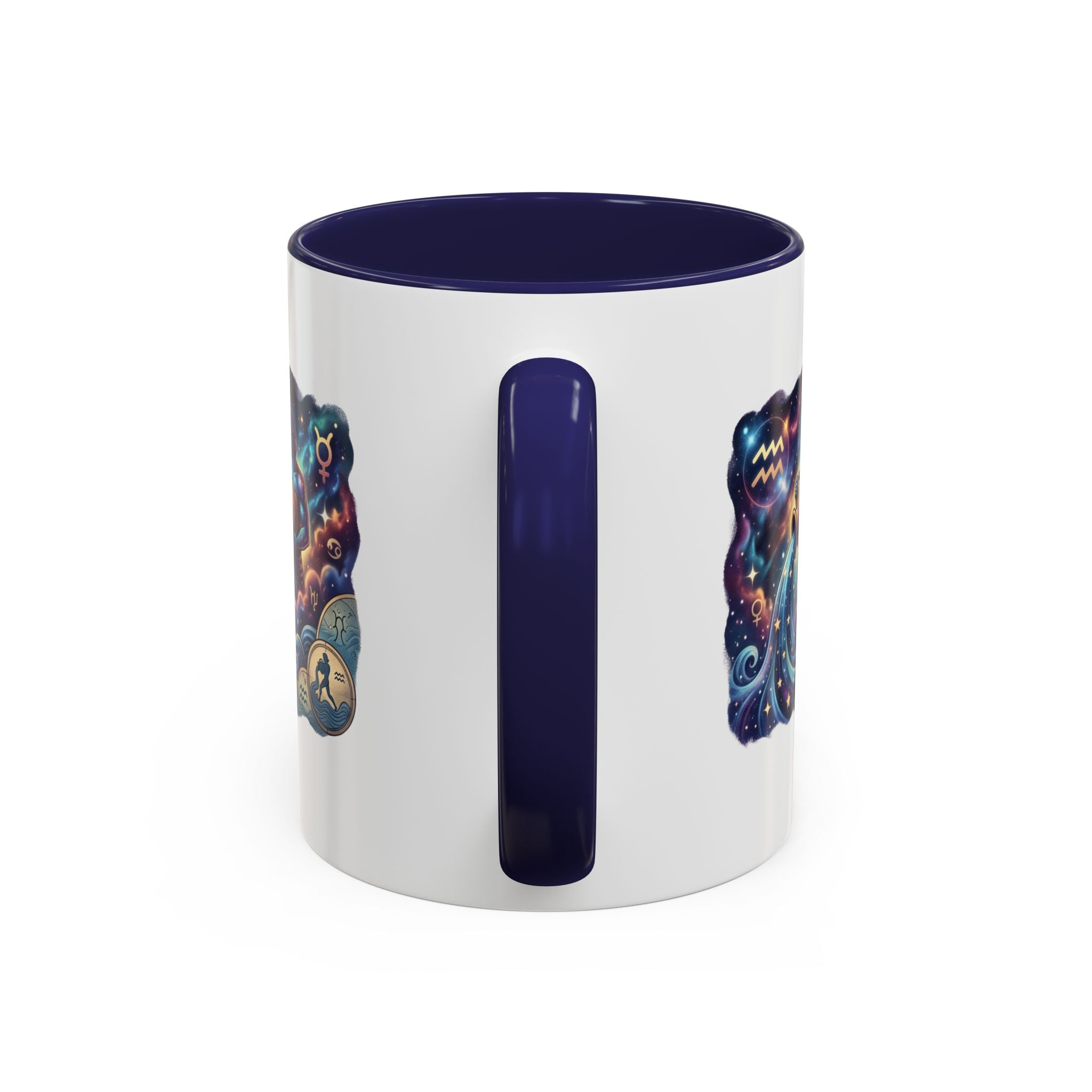 Aquarius Zodiac Coffee Mug — Celestial Water Bearer Accent Mug