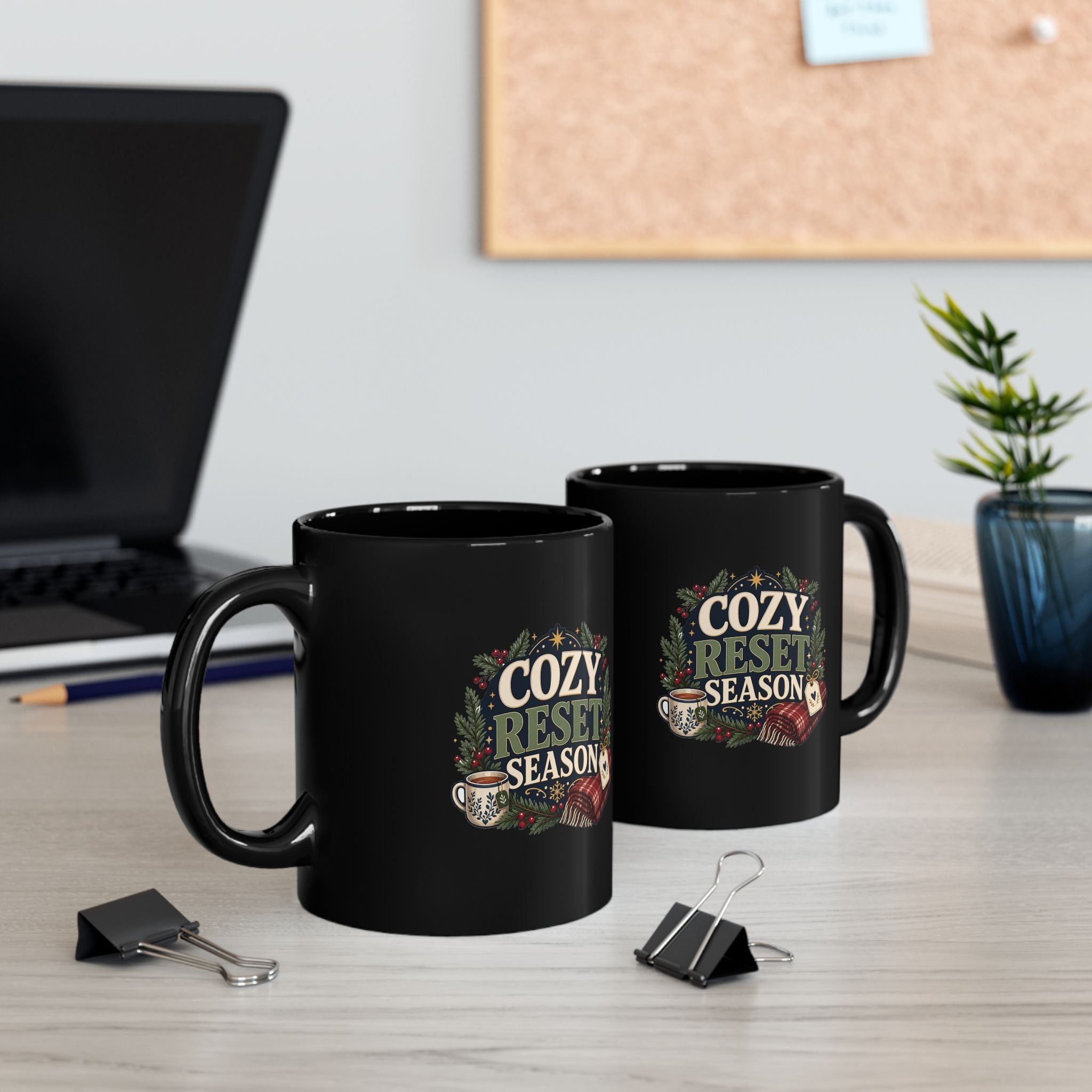 Modern Day Christmas Cozy Reset Season Mug — Holiday Hot Cocoa & Relaxation Coffee Cup