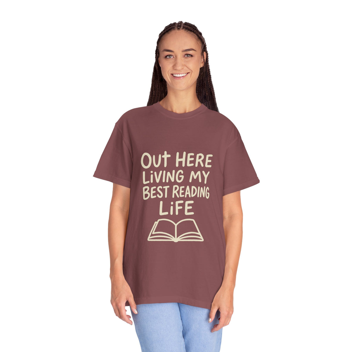 Reading Life T-Shirt — "Out Here Living My Best Reading Life" Book Lover Tee - Trending Now - October 2026