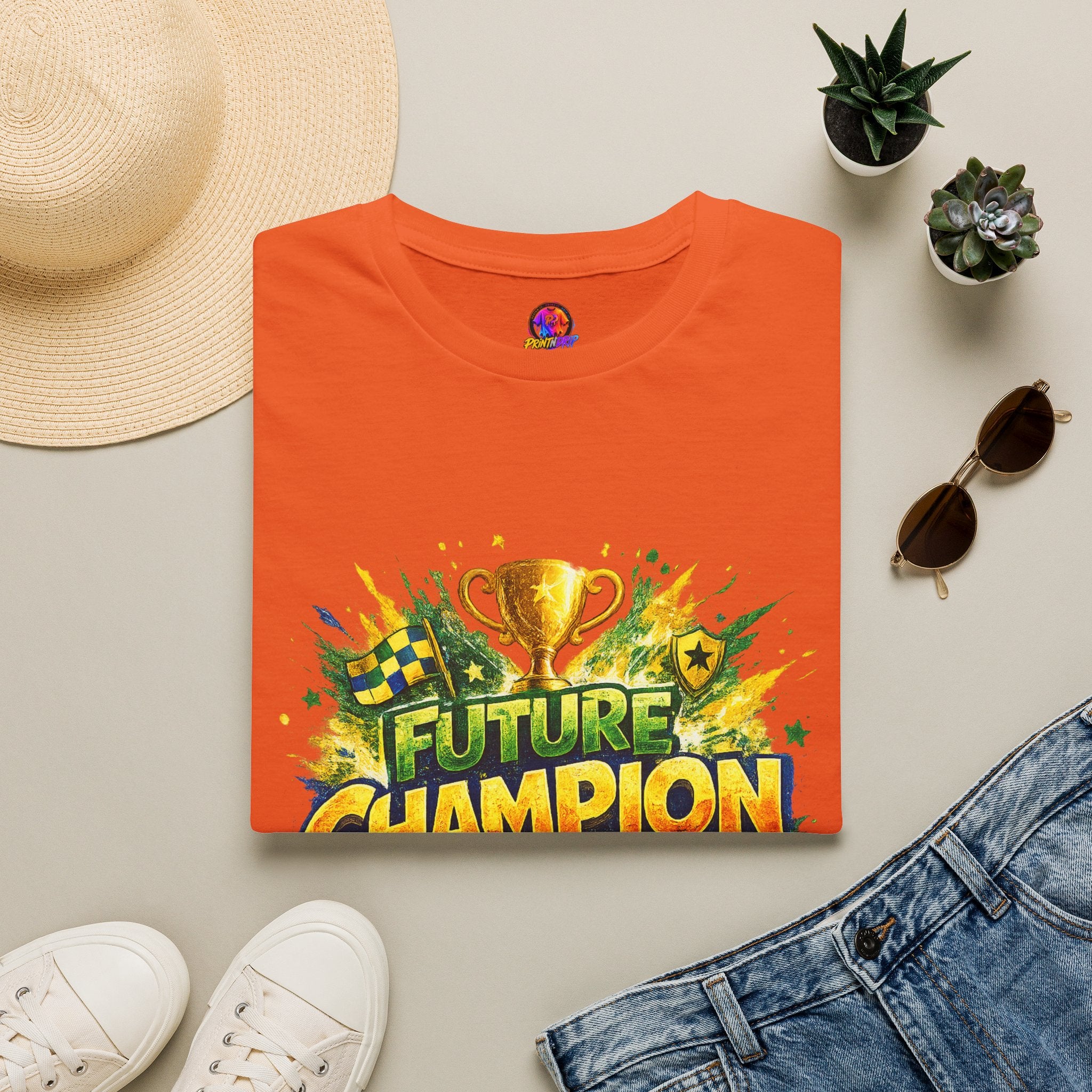 Kids Future Champion Soccer T-Shirt — Kids’ Sports Trophy Graphic Tee