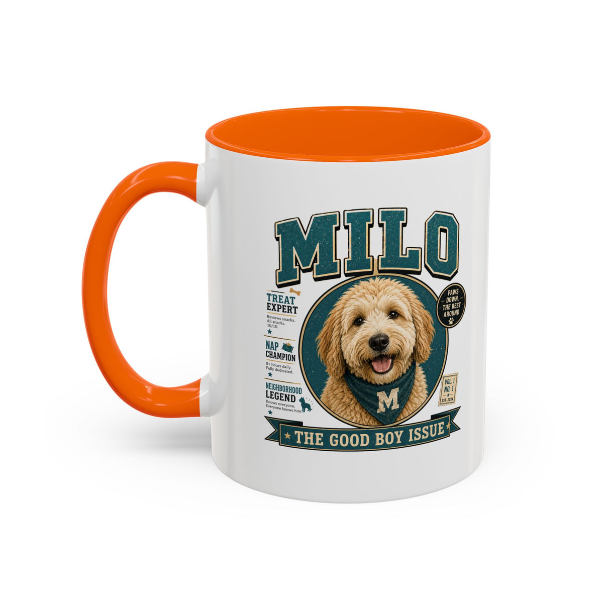 Milo Bailey Dog Dad Mom Milo Dog Coffee Mug — 'The Good Boy Issue' Accent