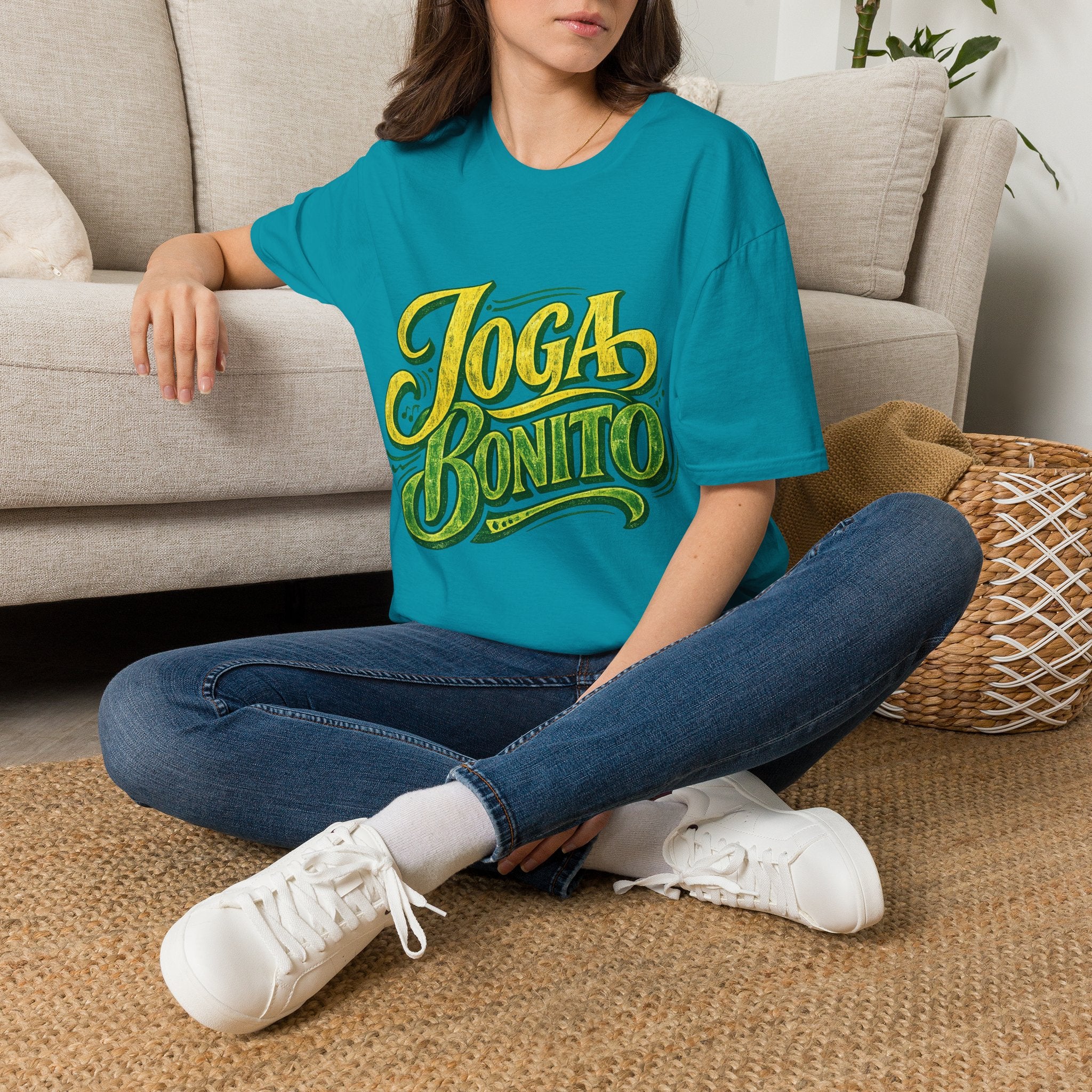 Brazil T-Shirt — 'Joga Bonito' Vintage Soccer Script Tee