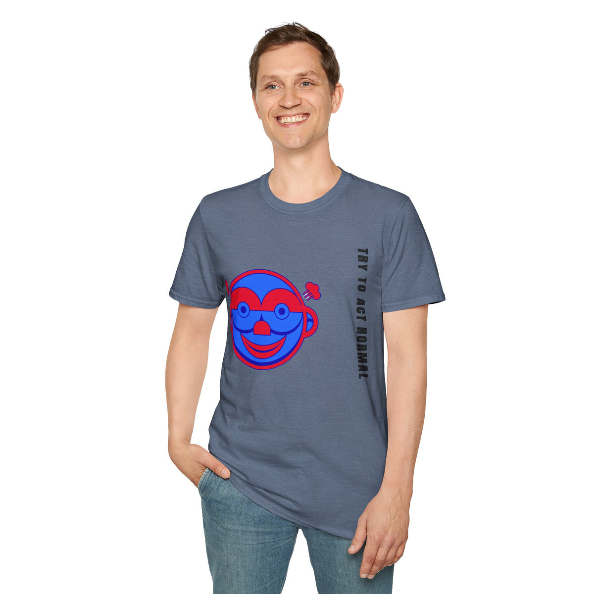 Peekaboo Monkey T-Shirt — Retro Red & Blue Cartoon Graphic Tee - Trending Now - September 2026