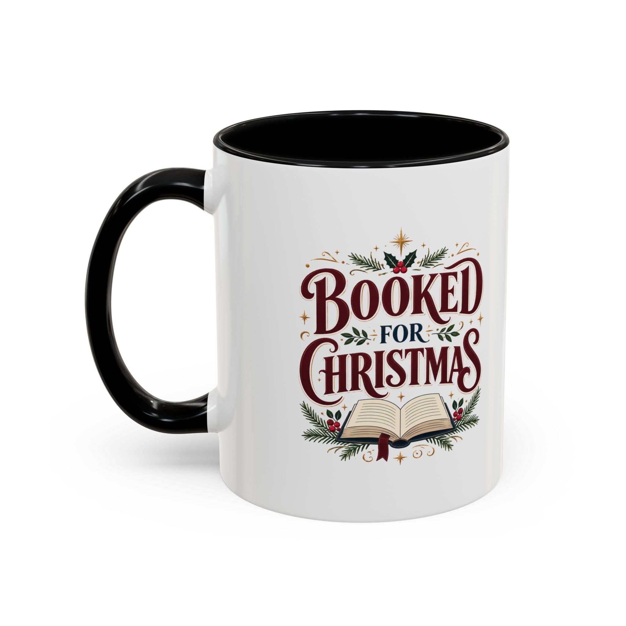 Christmas Booked for Christmas Coffee Mug — Holiday Book Lover Accent Mug