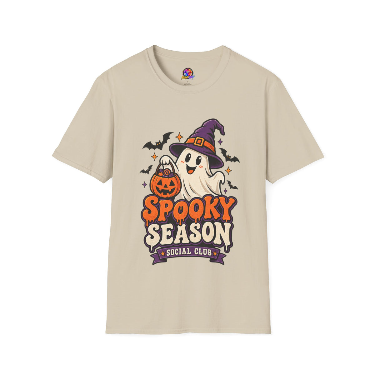 Spooky Season T-Shirt — Cute Ghost Halloween Tee ("Spooky Season Social Club")