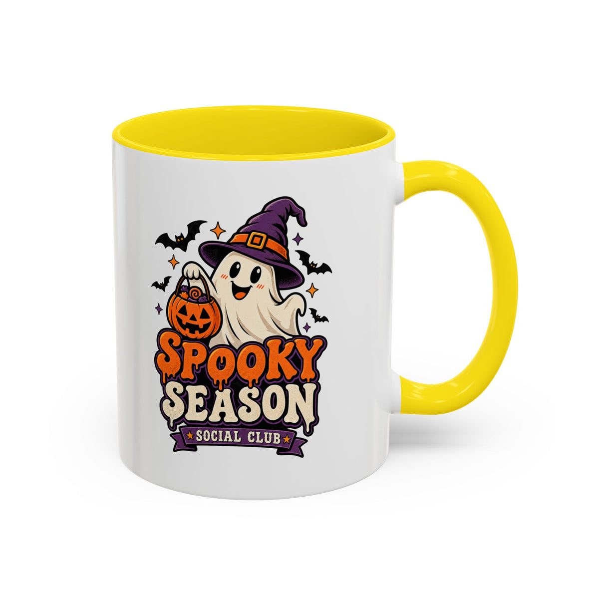 Spooky Season Coffee Mug — Cute Ghost Halloween Accent Mug (11/15oz)
