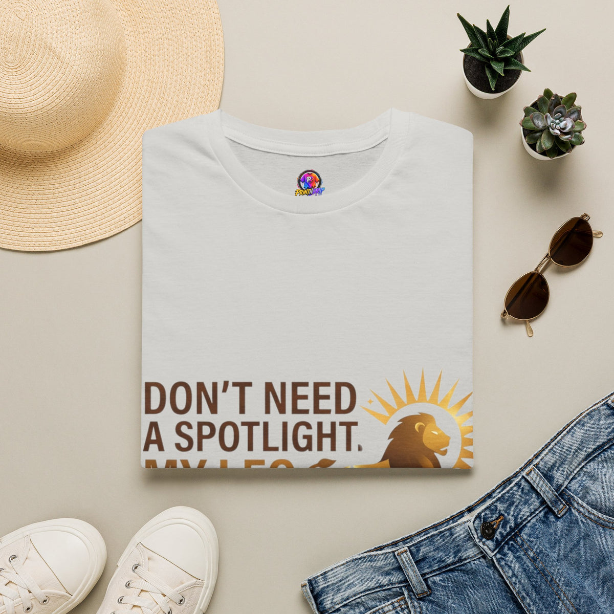 Leo T-Shirt — "Don't Need a Spotlight, My Leo Charisma Is Blinding" Zodiac Tee