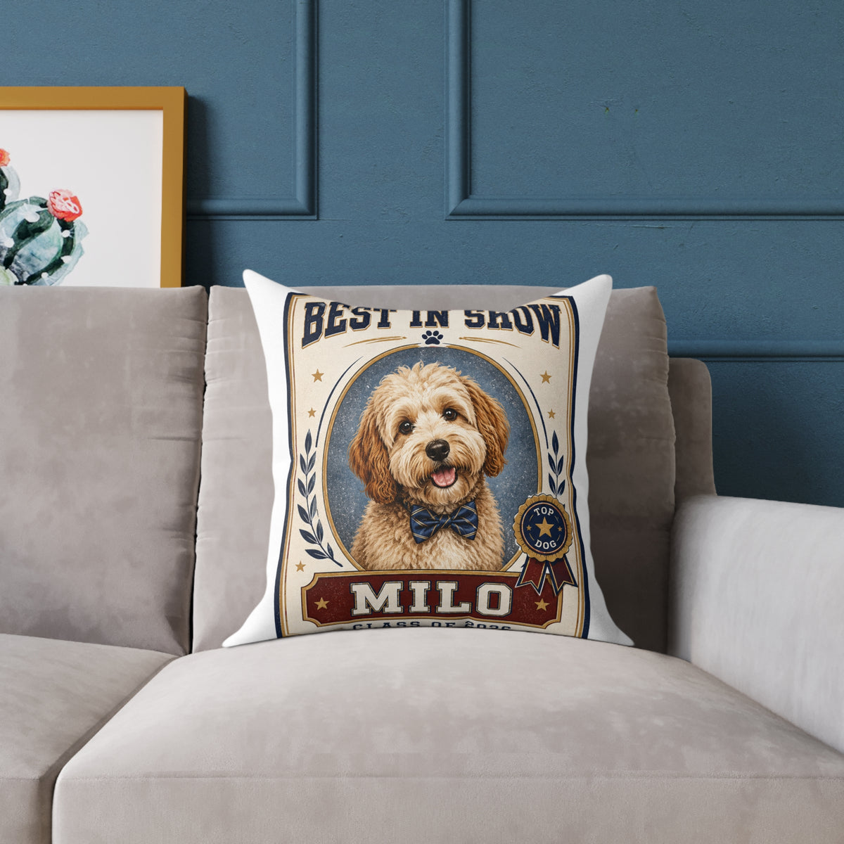 Best in Show Dog Pillow — Milo Bailey Dog Dad Mom  Personalized Milo Pet Decorative Pillow