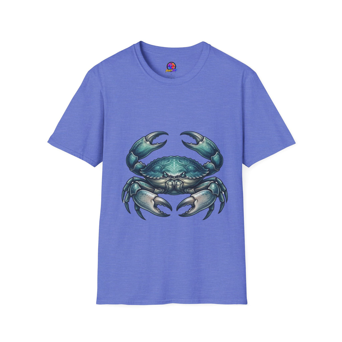 Cancer Zodiac Crabby Coastal Tee - Blue Green Crab Graphic T-Shirt