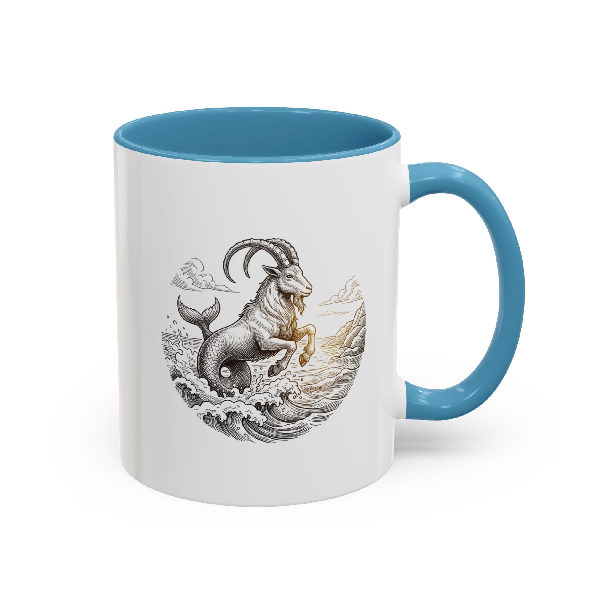 Capricorn Goat Mermaid Coffee Mug — Zodiac Capricorn Accent Mug
