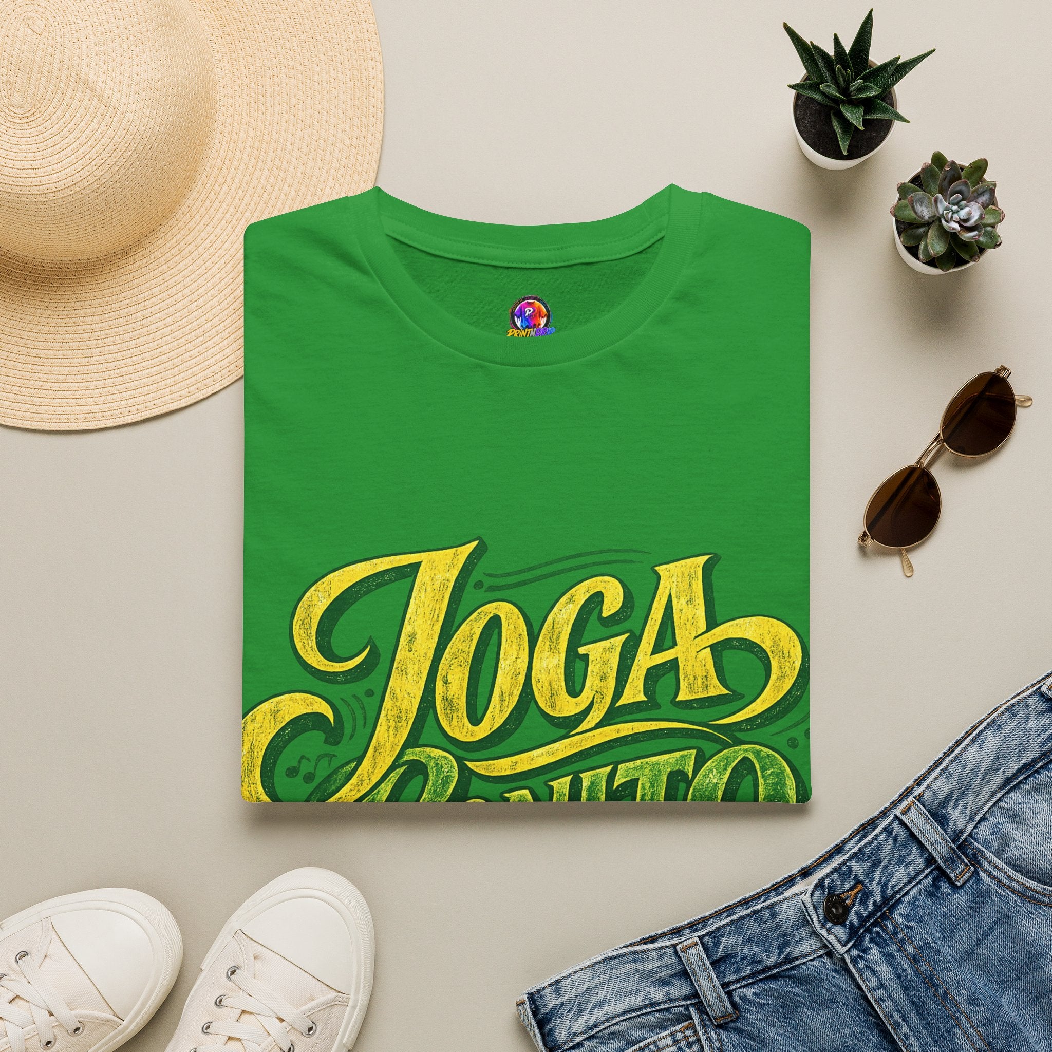 Brazil T-Shirt — 'Joga Bonito' Vintage Soccer Script Tee