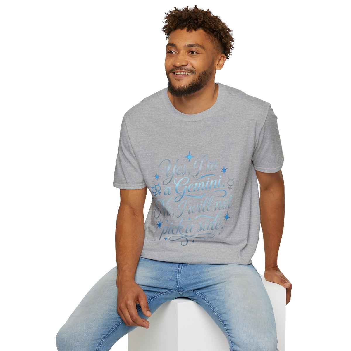 Yes, I'm a Gemini T-Shirt — Funny Zodiac Astrology Tee (“No, I will not pick a side”)