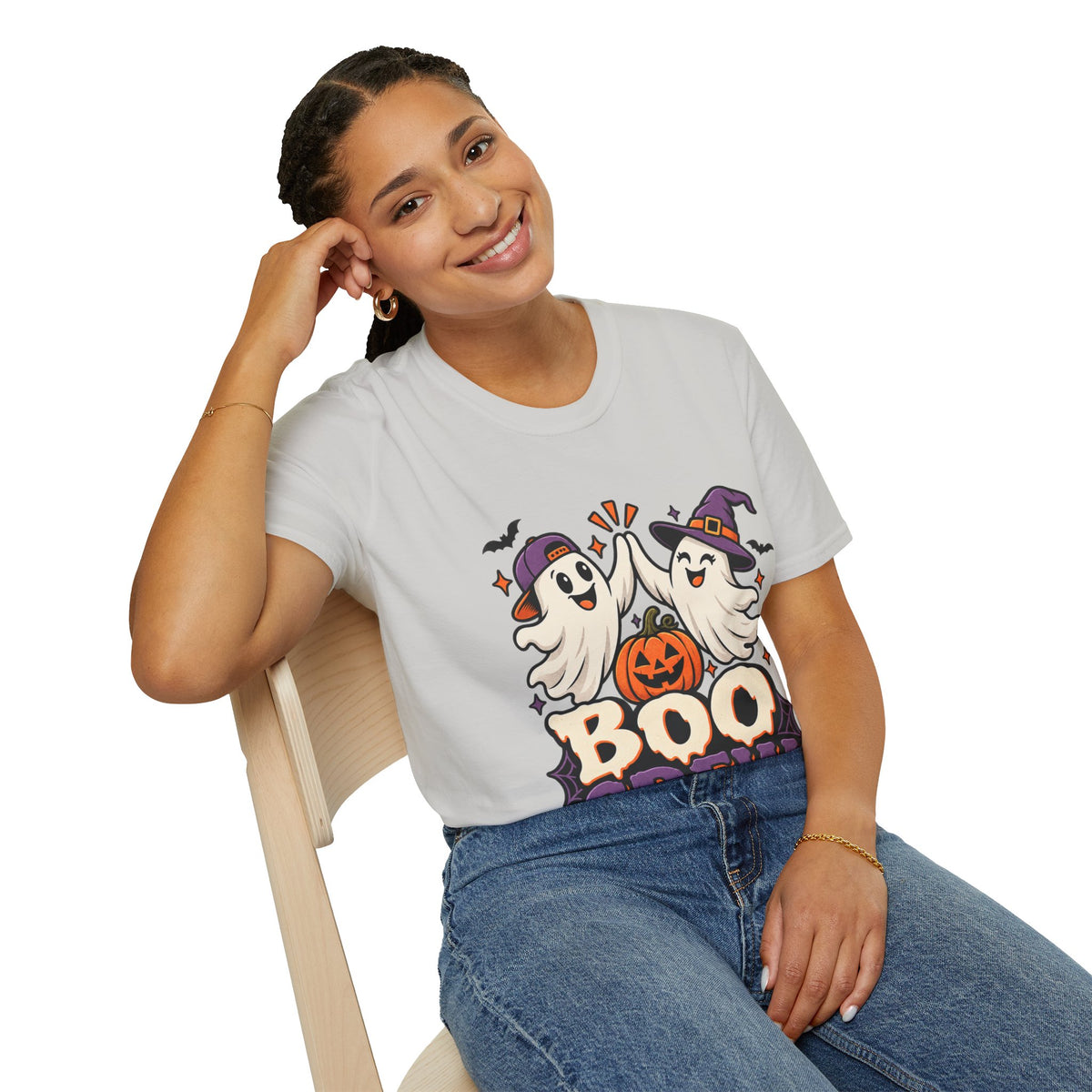 Boo Crew Halloween T-Shirt — Cute Ghosts & Pumpkin Graphic