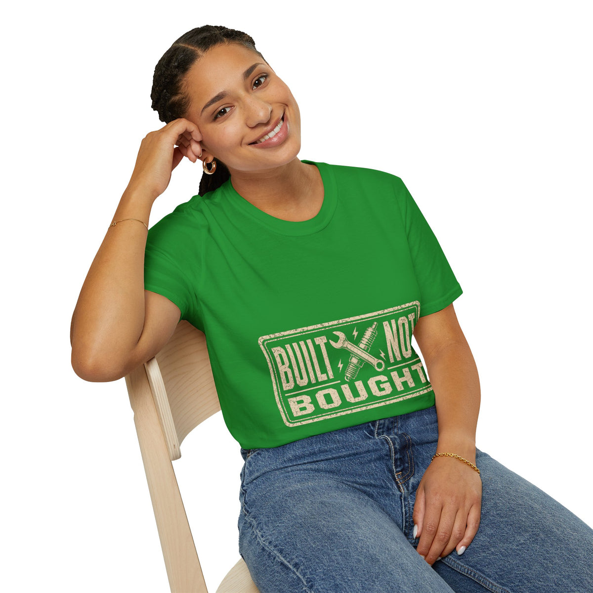 Built Not Bought T-Shirt — Vintage Mechanic Workwear Tee