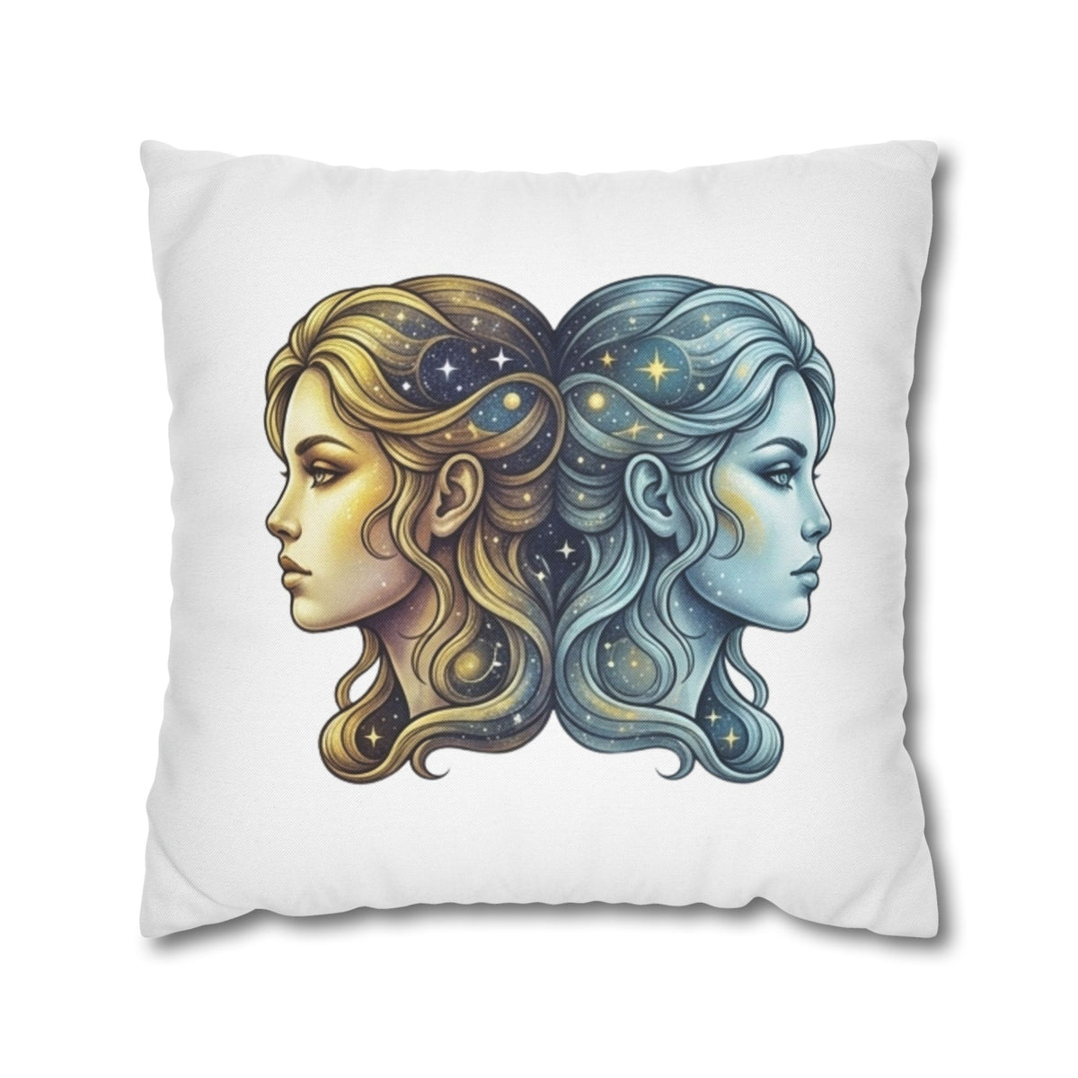 Gemini Moon & Sun Decorative Pillowcase — Zodiac Twins Astrology Throw Pillow Cover