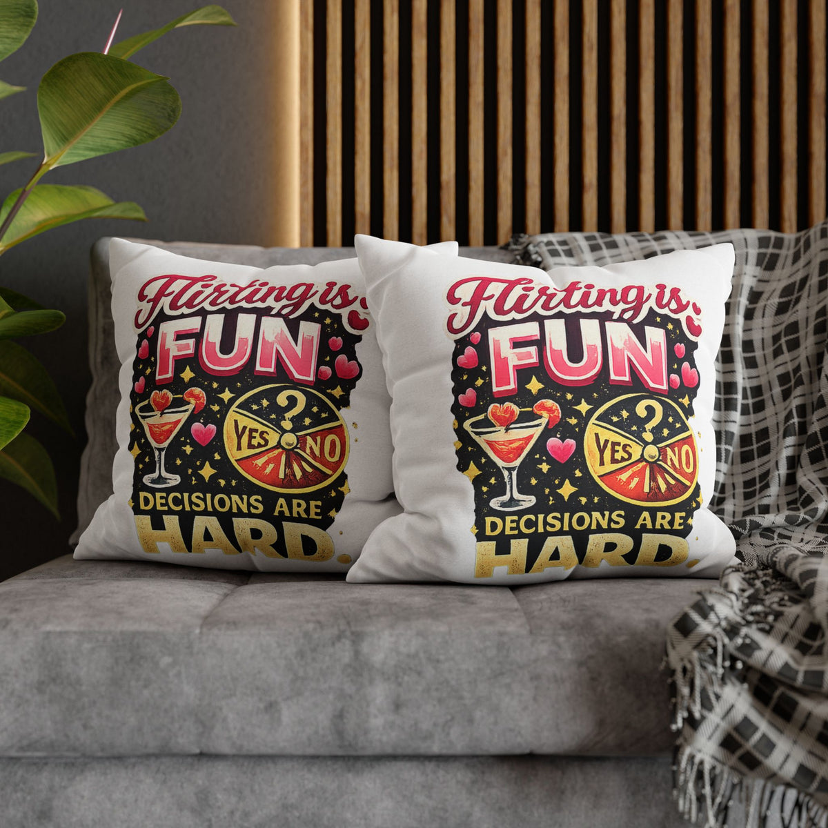 Libra Zodiac Flirting Is Fun Spun Polyester Square Pillowcase